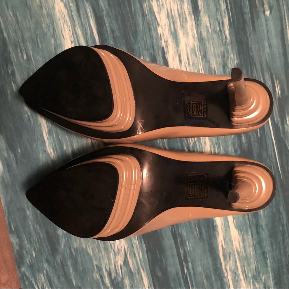 LK Avant-garde tan pumps unique high heels so cute - Picture 7 of 8